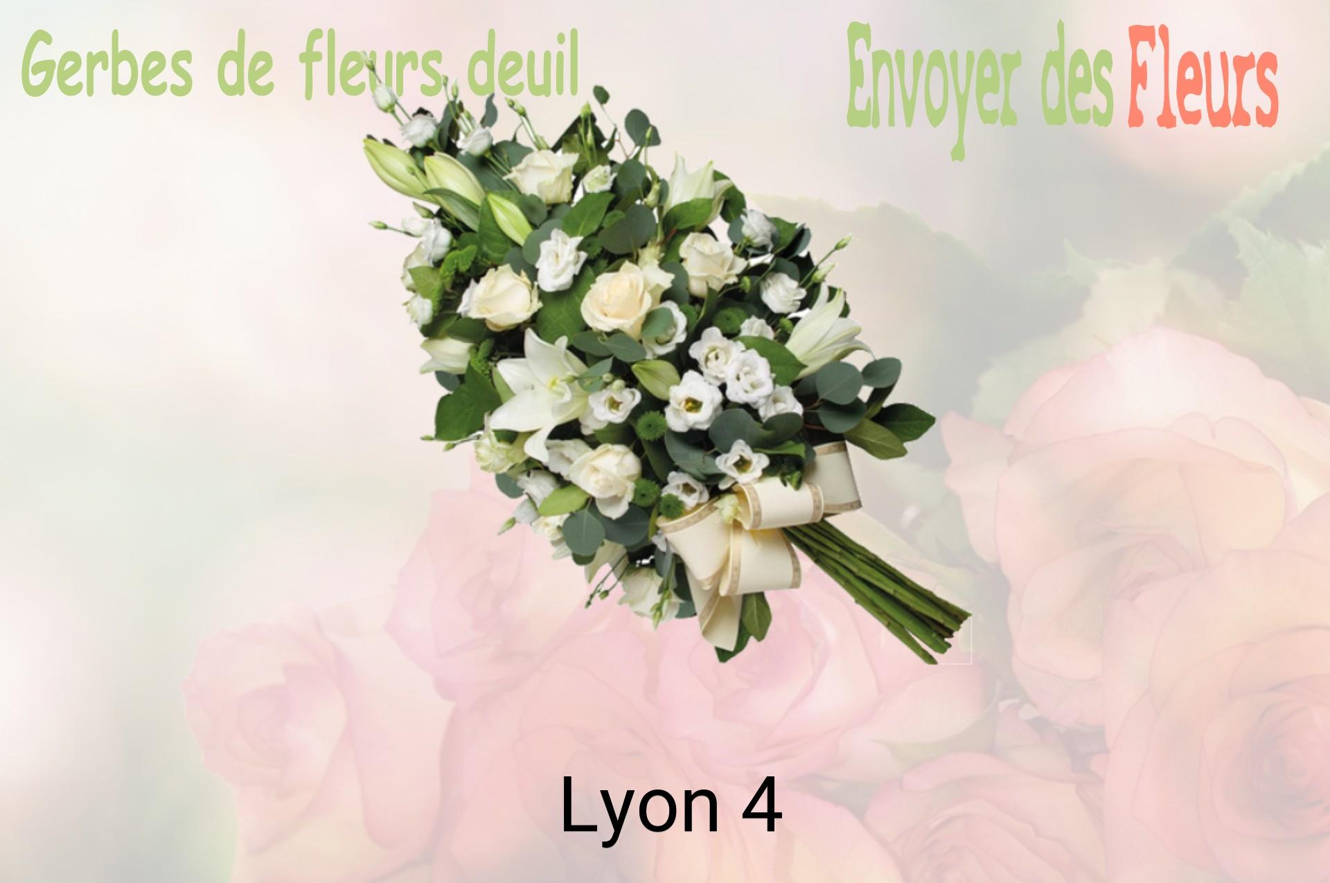 Gerbe de fleurs de deuil livrée à Lyon-4